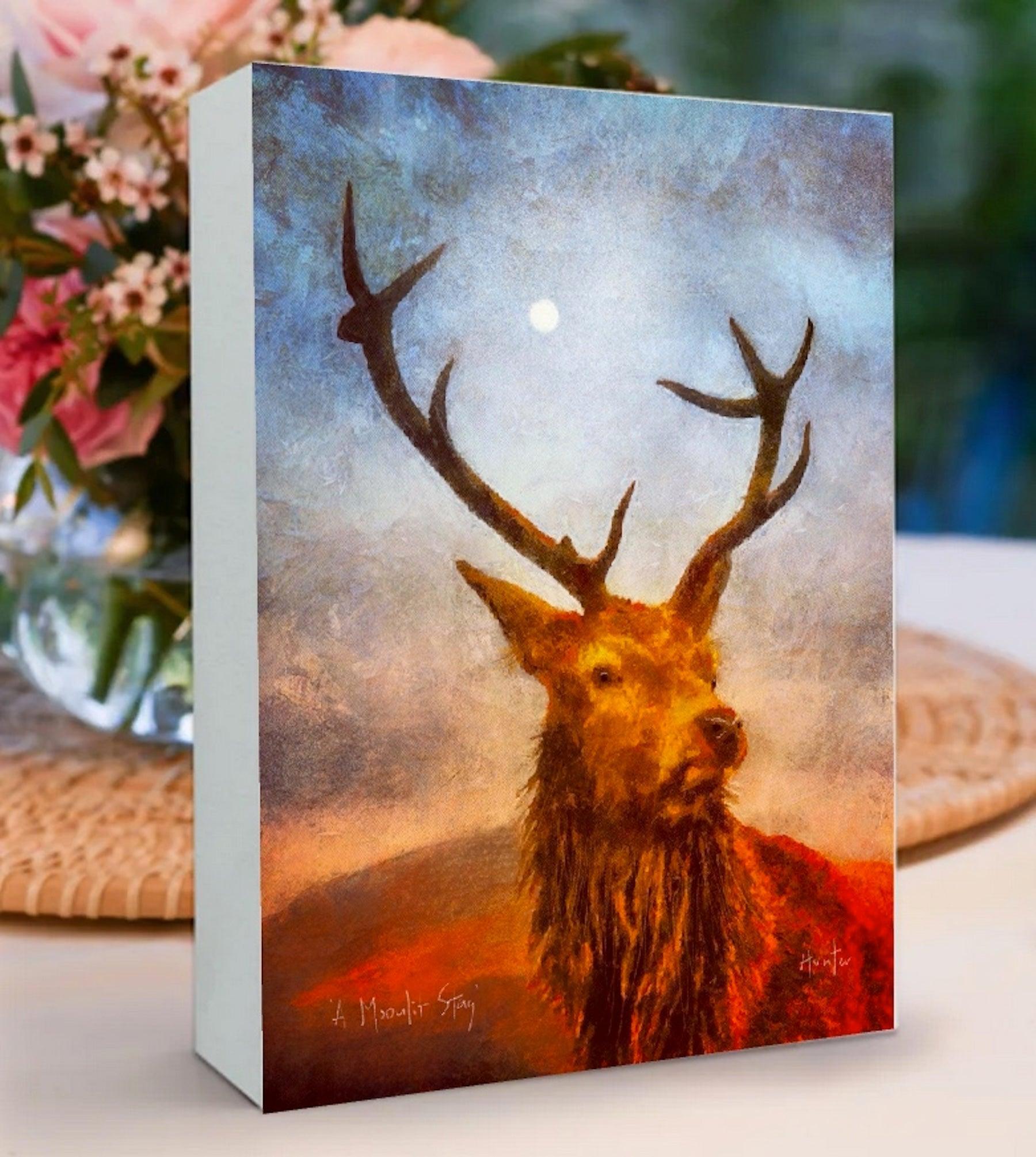 Skye Sunset Wooden Art Block | Gifts Made In Scotland