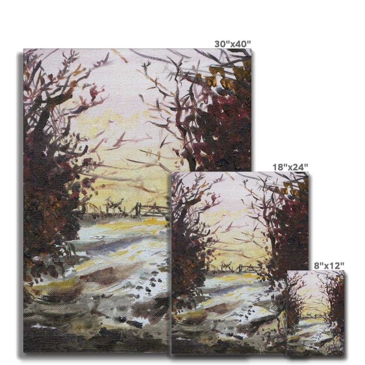 Snow Above Lunderston 30x40 winter landscape canvas print