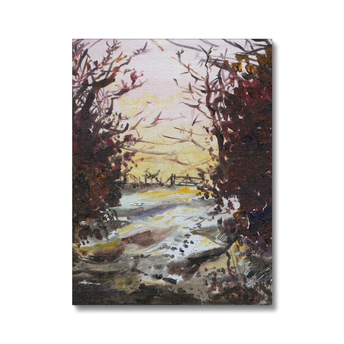 Snow Above Lunderston winter landscape oil canvas print