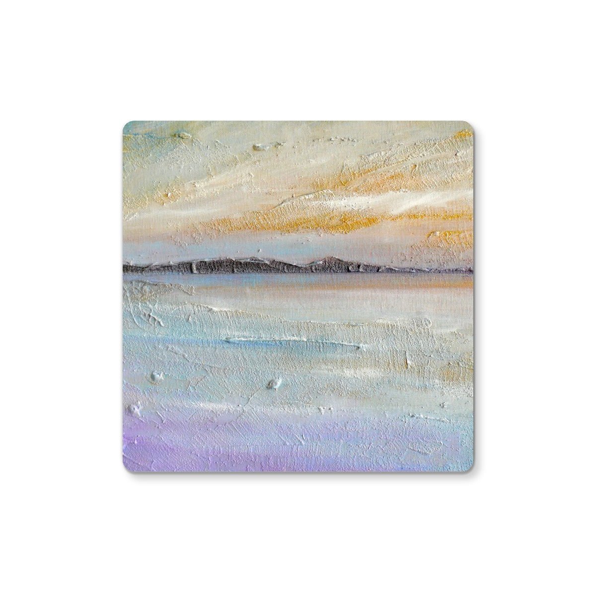 Sollas Beach North Uist Art Gifts Coaster-Coasters-Hebridean Islands Art Gallery-2 Coasters-Paintings, Prints, Homeware, Art Gifts From Scotland By Scottish Artist Kevin Hunter