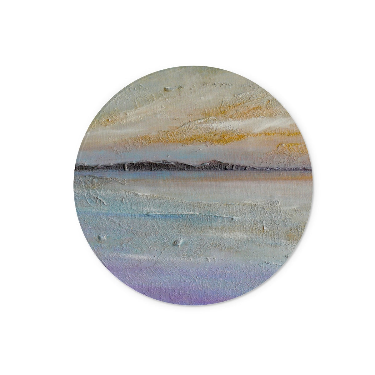 Sollas Beach North Uist Art Gifts Glass Chopping Board-Glass Chopping Boards-Hebridean Islands Art Gallery-12" Round-Paintings, Prints, Homeware, Art Gifts From Scotland By Scottish Artist Kevin Hunter