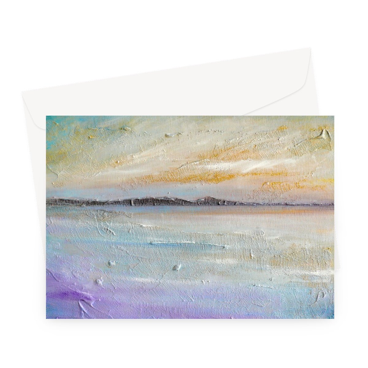 Sollas Beach North Uist Art Gifts Greeting Card-Greetings Cards-Hebridean Islands Art Gallery-A5 Landscape-10 Cards-Paintings, Prints, Homeware, Art Gifts From Scotland By Scottish Artist Kevin Hunter