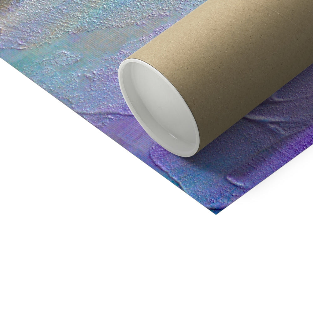 Iridescent blue purple gift wrap on Sollas Beach North Uist print tube