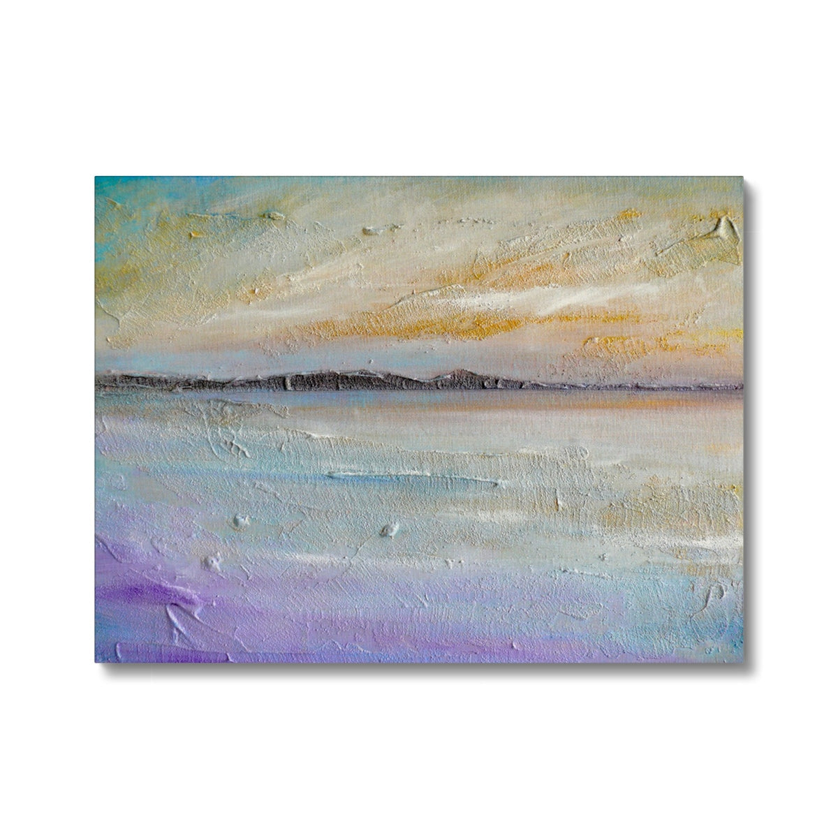 Pastel abstract Sollas Beach North Uist canvas print in dreamy blues