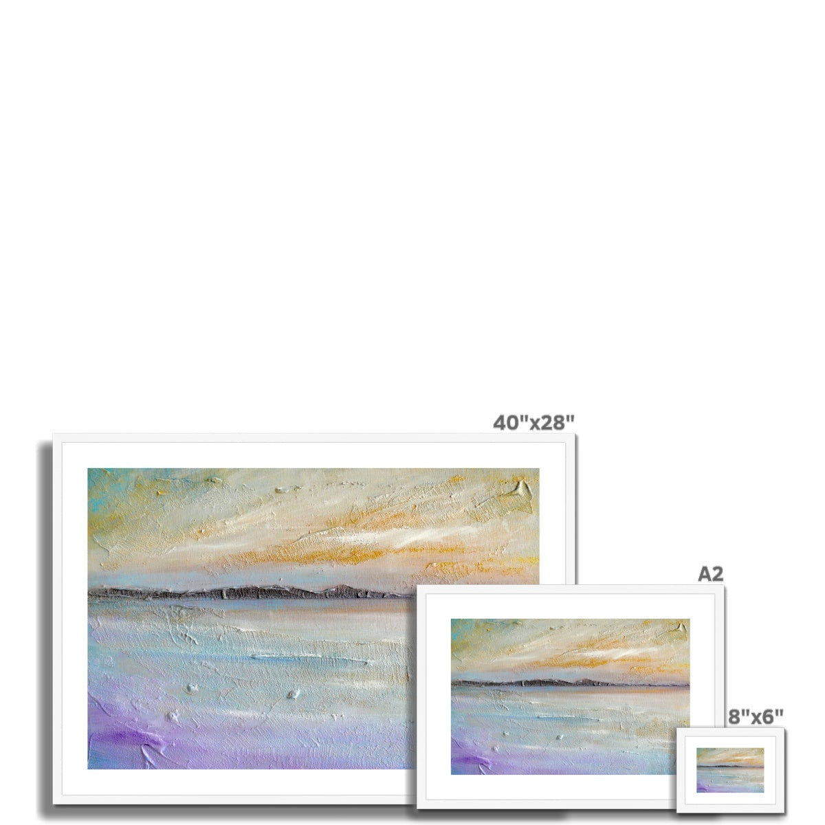 40x28 inch Sollas Beach North Uist abstract art print in pastel purple beige