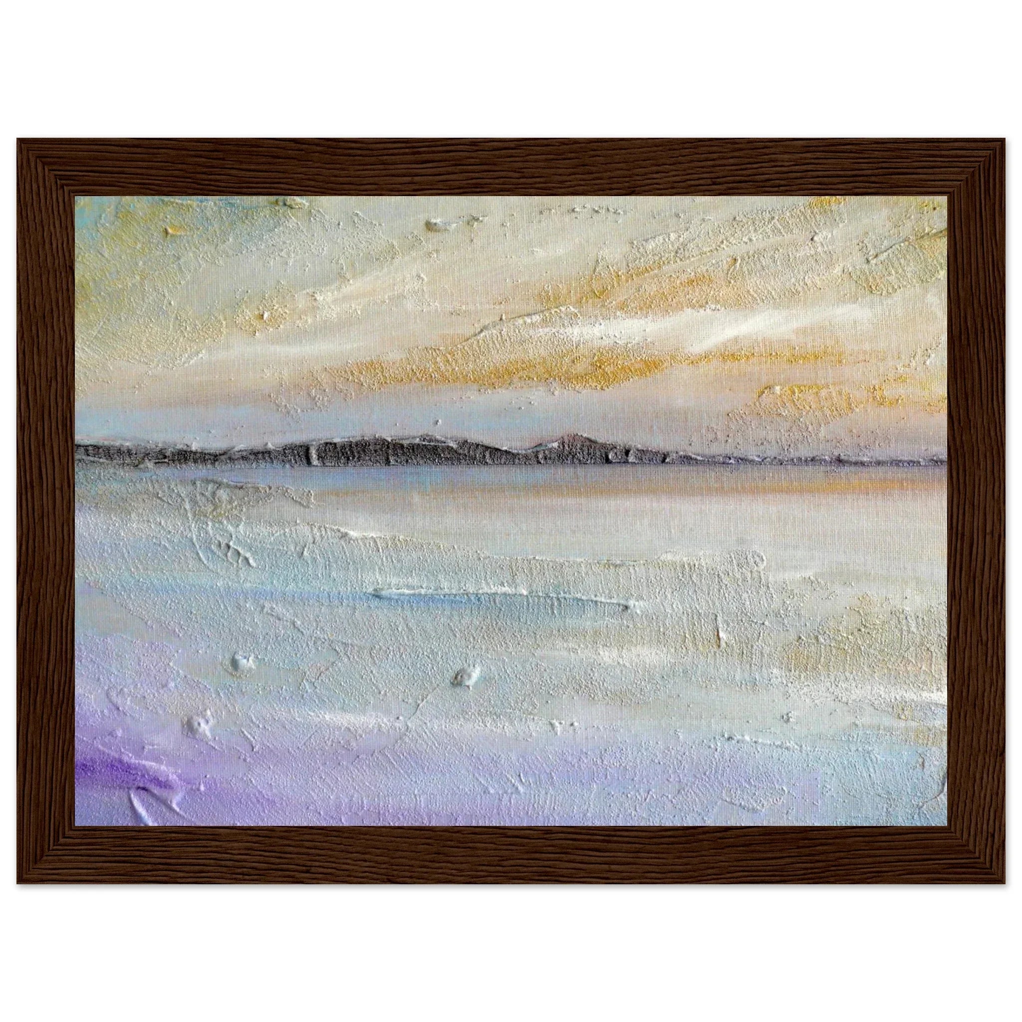 Sollas Beach North Uist abstract painting in wooden frame