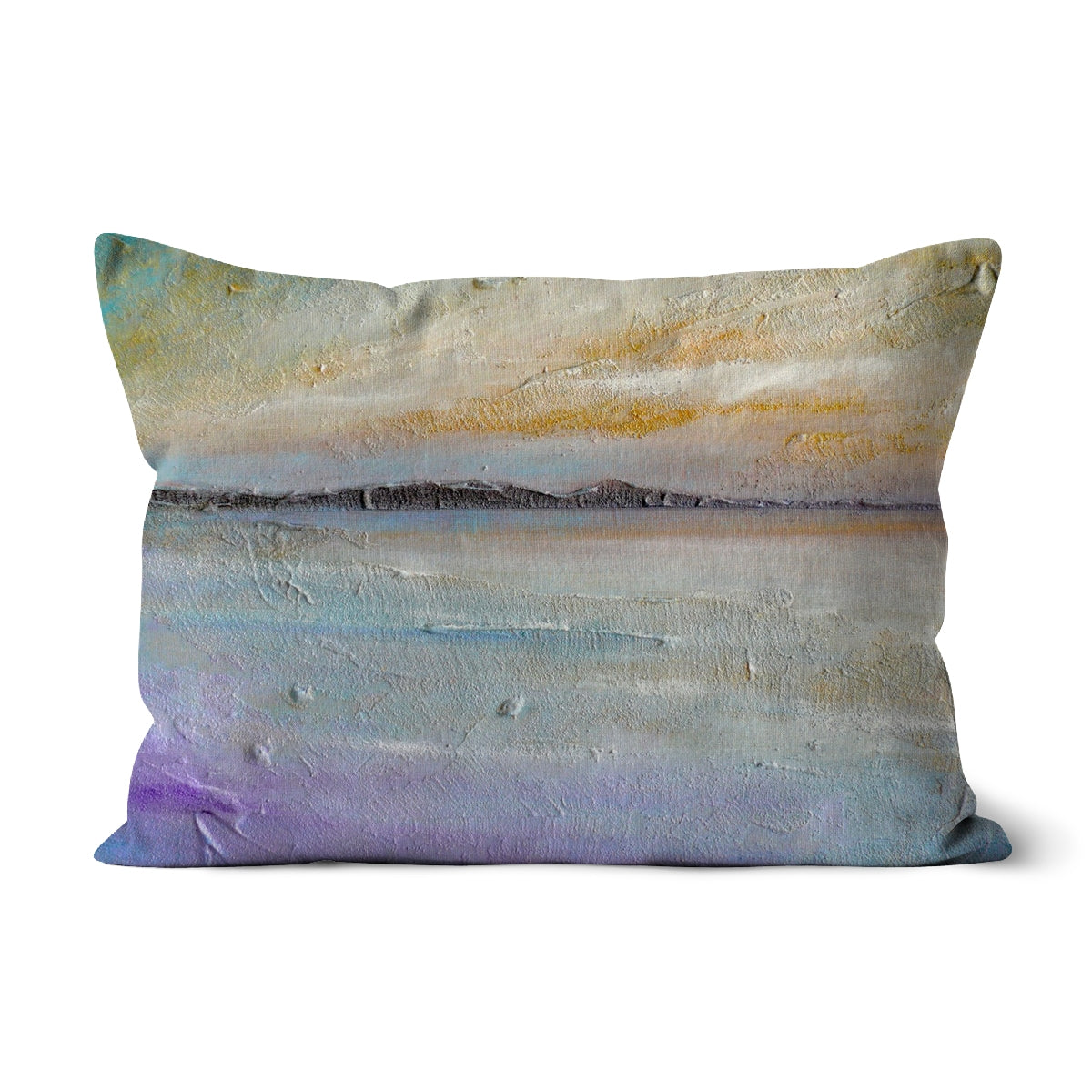 Sollas Beach South Uist Art Gifts Cushion-Cushions-Hebridean Islands Art Gallery-Linen-19"x13"-Paintings, Prints, Homeware, Art Gifts From Scotland By Scottish Artist Kevin Hunter