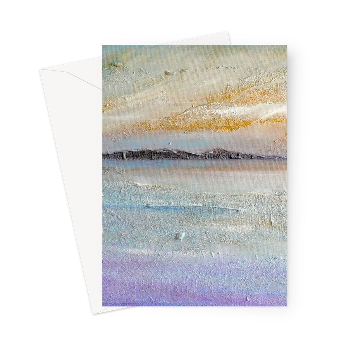 Sollas Beach South Uist Art Gifts Greeting Card-Greetings Cards-Hebridean Islands Art Gallery-5"x7"-1 Card-Paintings, Prints, Homeware, Art Gifts From Scotland By Scottish Artist Kevin Hunter