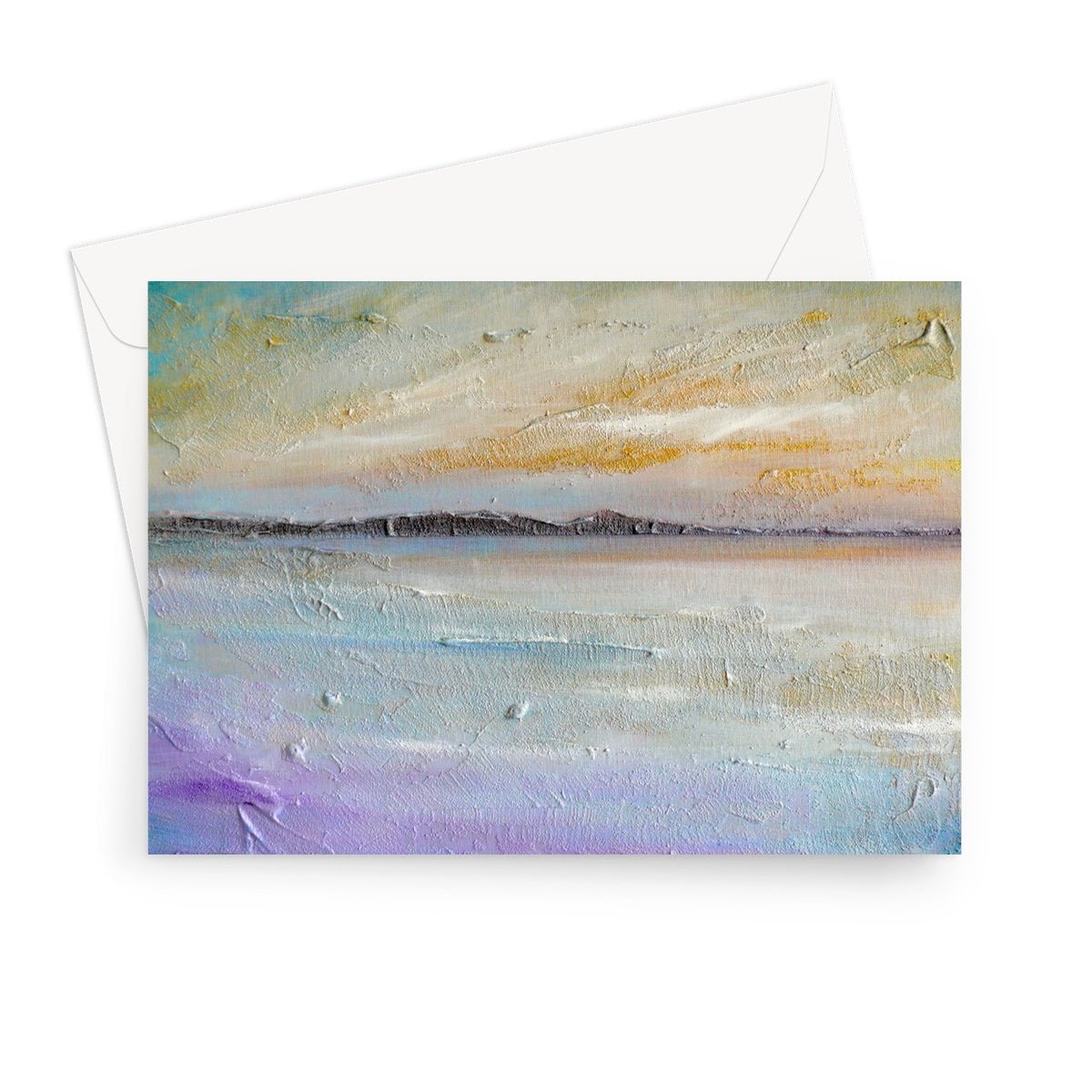 Sollas Beach South Uist Art Gifts Greeting Card-Greetings Cards-Hebridean Islands Art Gallery-7"x5"-10 Cards-Paintings, Prints, Homeware, Art Gifts From Scotland By Scottish Artist Kevin Hunter
