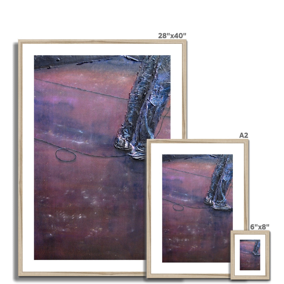 Framed metallic textured legs artwork on rust surface, Soundcheck Glasgow Barrowlands print