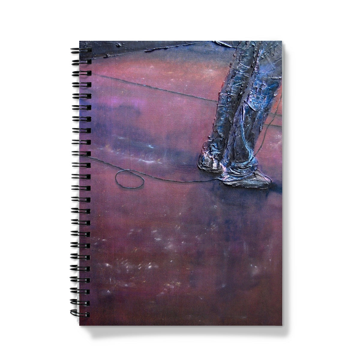 Soundcheck Glasgow Barrowlands notebook with blue legs sculpture