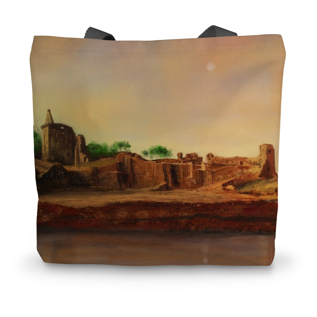 St Andrews Castle Art Gifts Canvas Tote Bag-Bags-Historic & Iconic Scotland Art Gallery-14"x18.5"-Paintings, Prints, Homeware, Art Gifts From Scotland By Scottish Artist Kevin Hunter