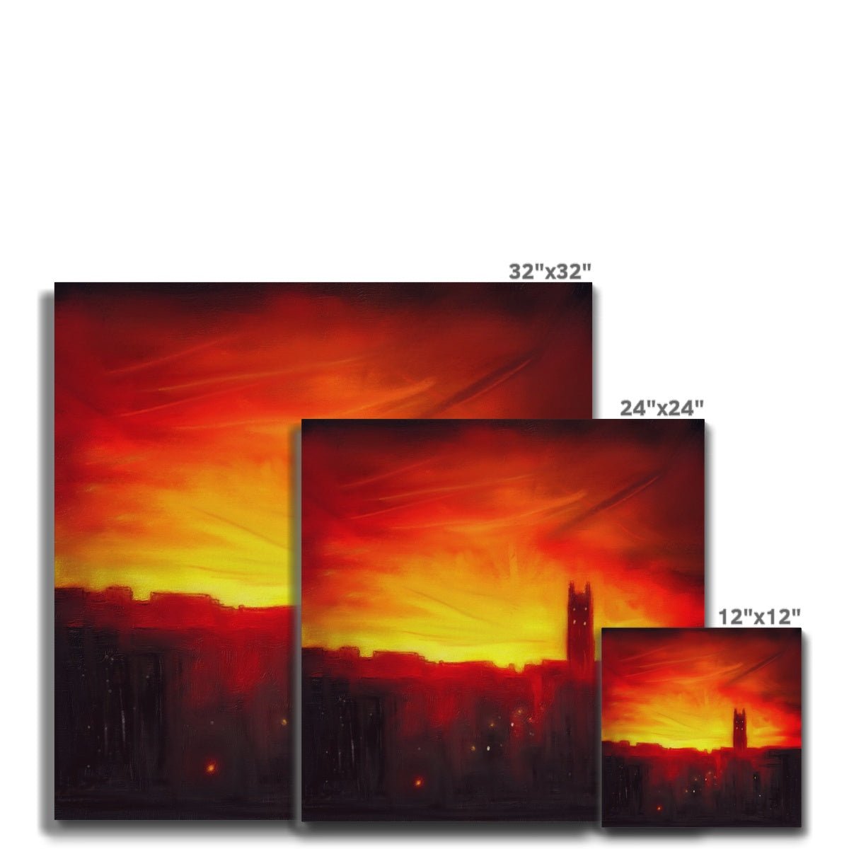 St Stephen's Church Sunset Painting | Canvas From Scotland-Contemporary Stretched Canvas Prints-Edinburgh & Glasgow Art Gallery-Paintings, Prints, Homeware, Art Gifts From Scotland By Scottish Artist Kevin Hunter