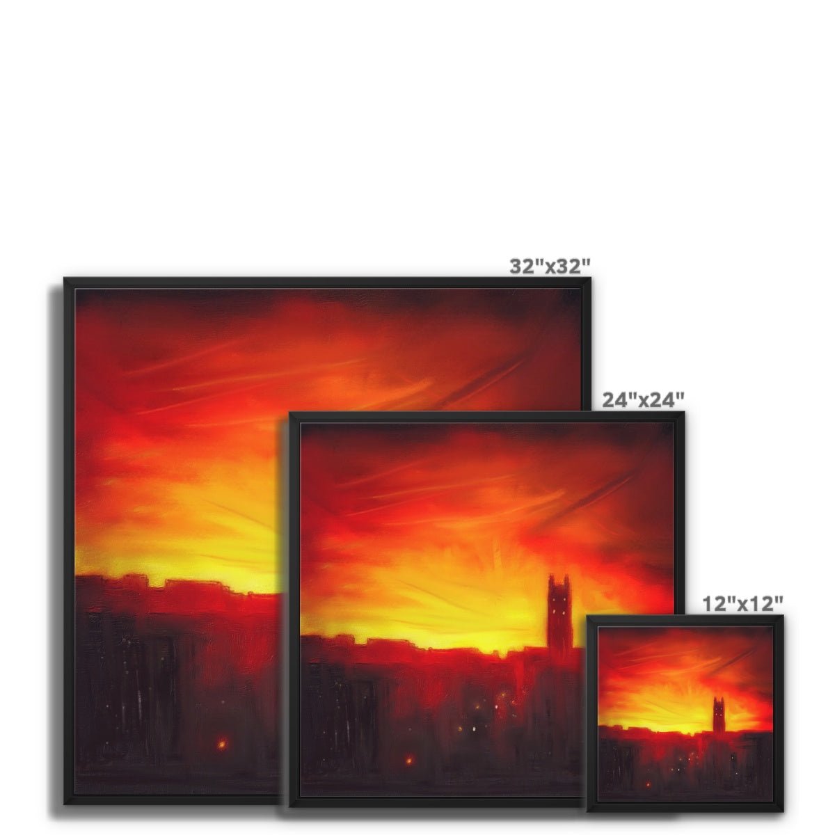 St Stephen's Church Sunset Painting | Framed Canvas From Scotland-Floating Framed Canvas Prints-Edinburgh & Glasgow Art Gallery-Paintings, Prints, Homeware, Art Gifts From Scotland By Scottish Artist Kevin Hunter