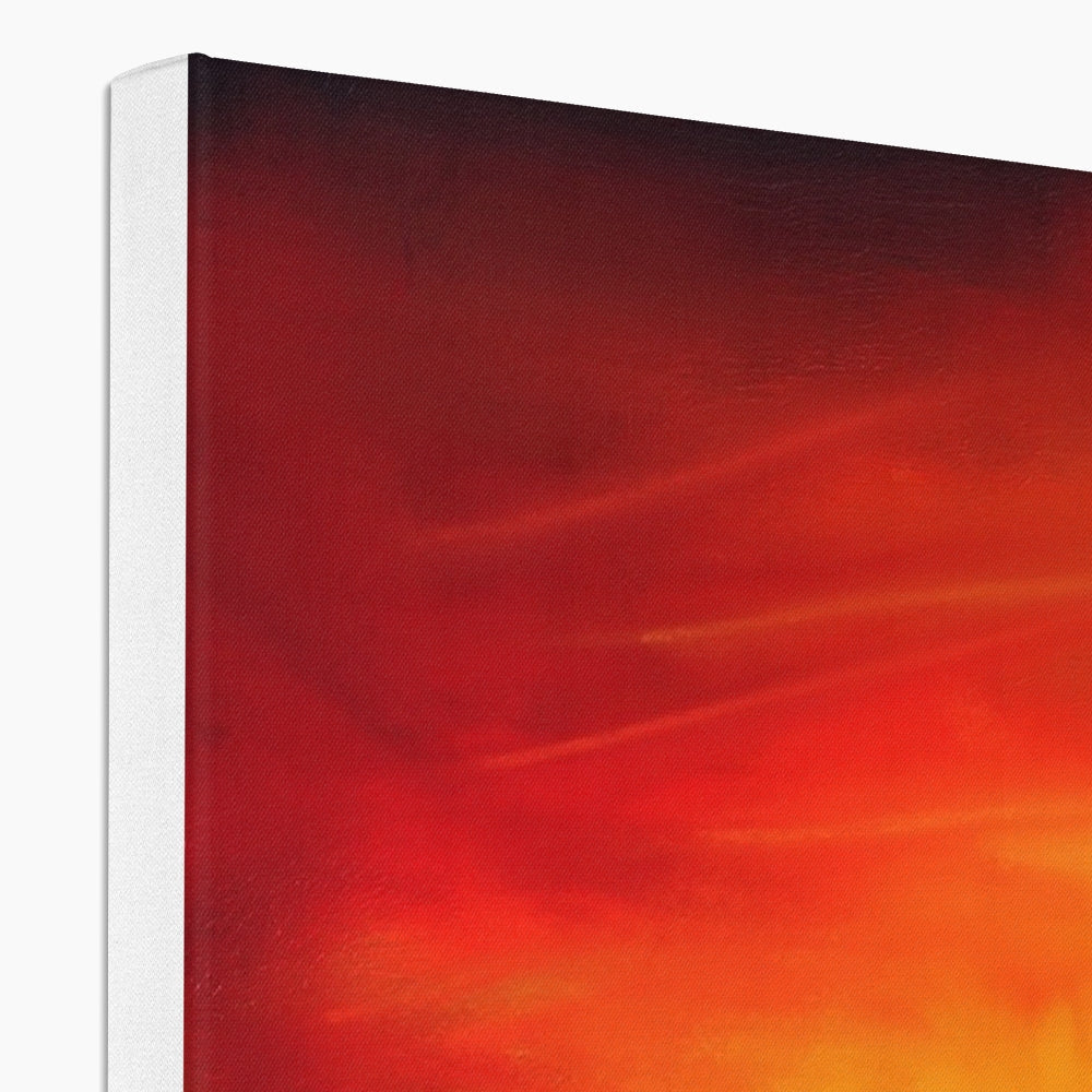 Fiery sunset over St. Stephens Church in Stockbridge canvas print