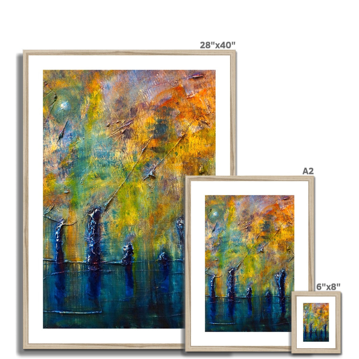 28x40 inch abstract Stenness Moonlight art print with autumn hues and textured brushstrokes