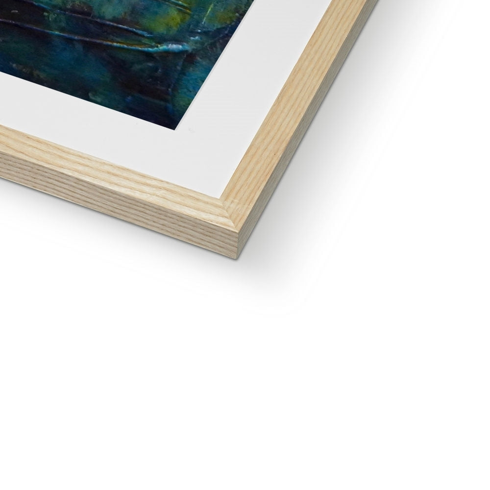 Stenness Moonlight abstract art print in wooden frame with white mat