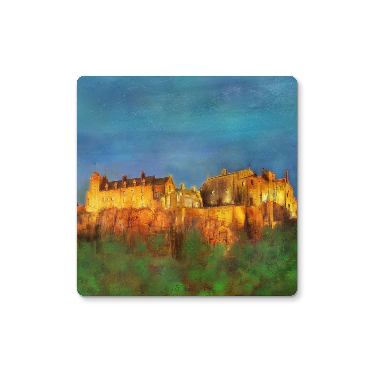 Stirling Castle Art Gifts Coaster-Coasters-Scottish Castles Art Gallery-2 Coasters-Paintings, Prints, Homeware, Art Gifts From Scotland By Scottish Artist Kevin Hunter