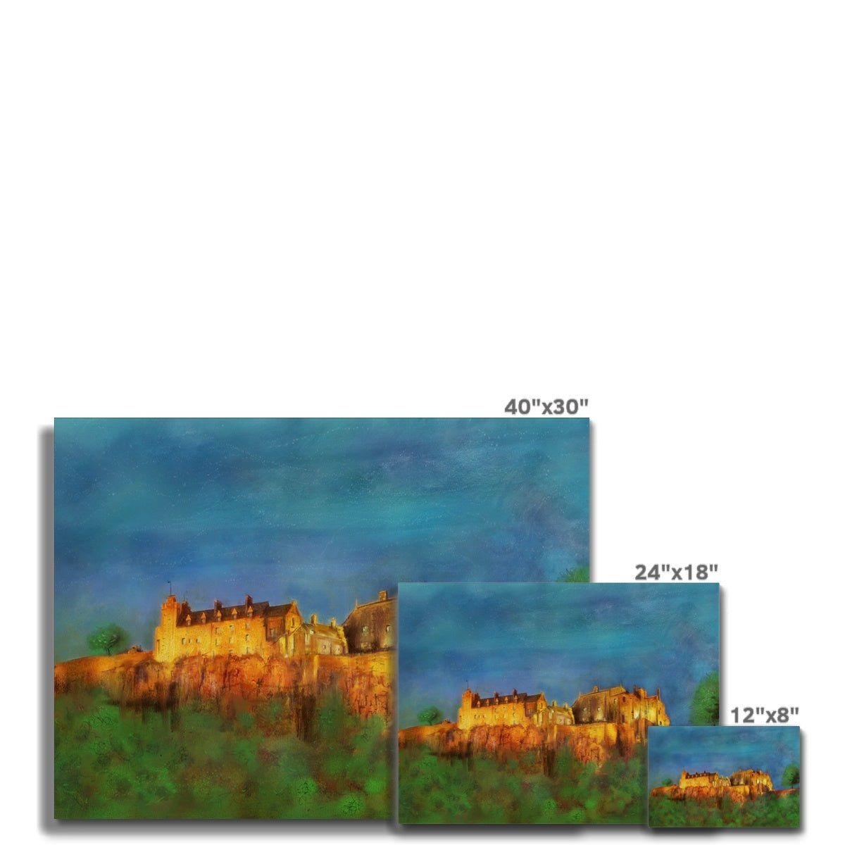 Stirling Castle Painting | Canvas From Scotland-Contemporary Stretched Canvas Prints-Historic & Iconic Scotland Art Gallery-Paintings, Prints, Homeware, Art Gifts From Scotland By Scottish Artist Kevin Hunter