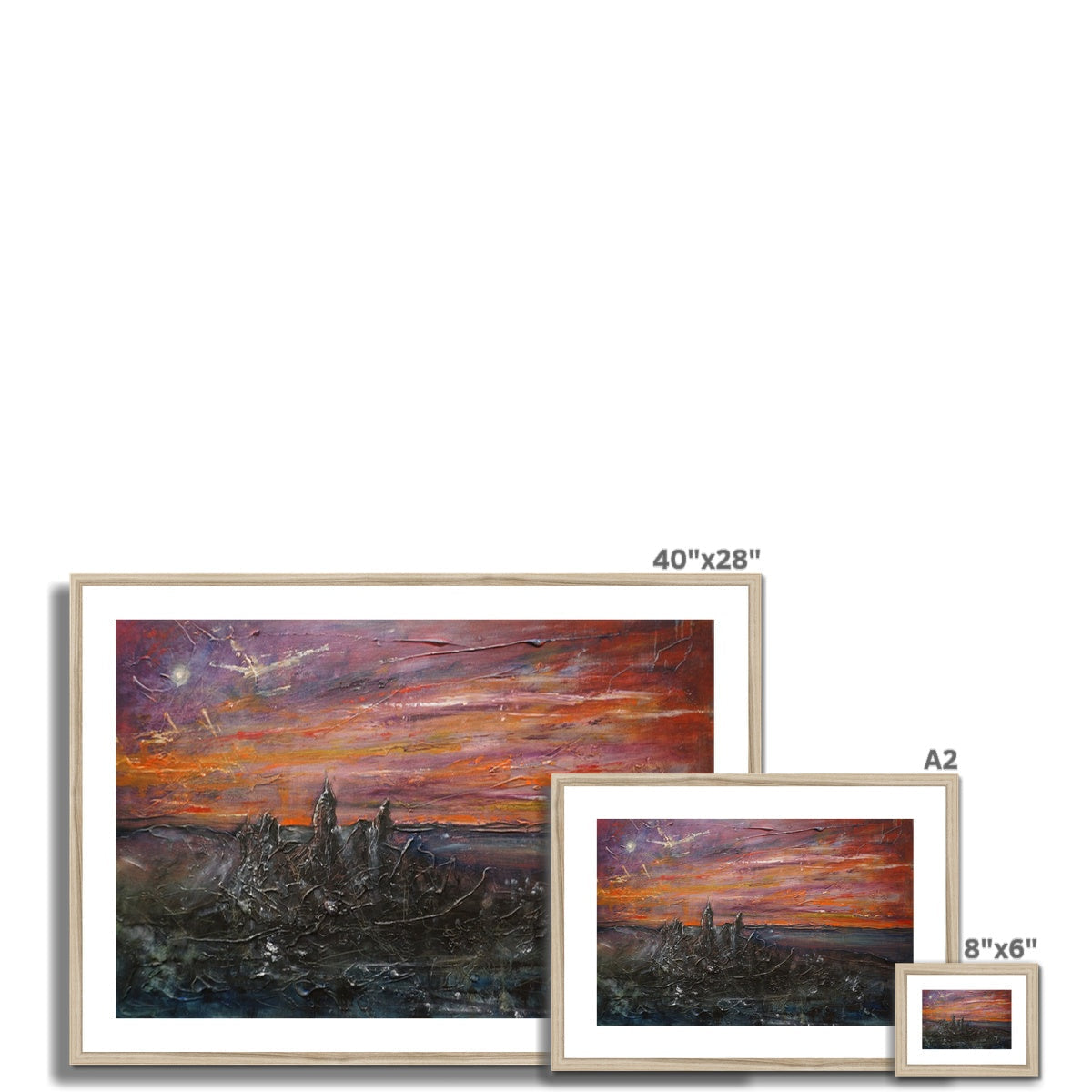 Storr Moonlight Skye framed abstract sunset landscape print