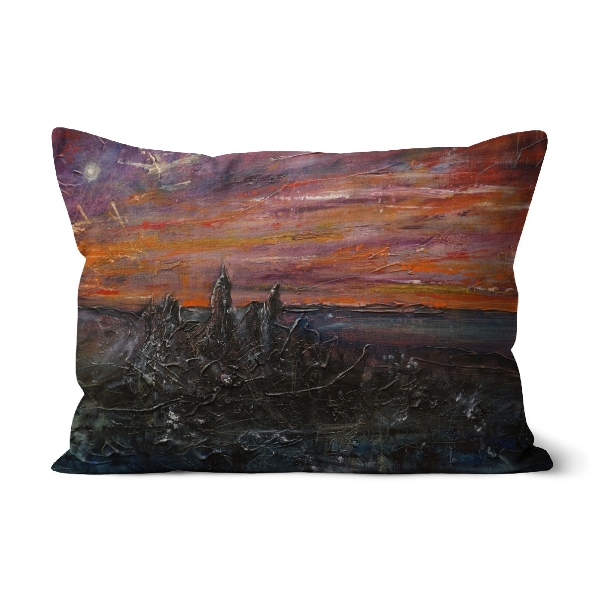 Storr Moonlight Skye Cushion: impressionistic sunset pillow