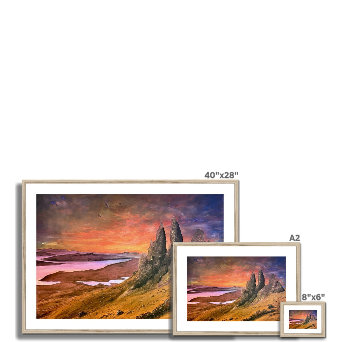 Framed Storr Sunset Skye print of Old Man of Storr at sunset