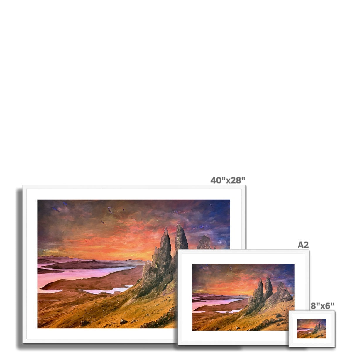 Framed Storr Sunset Skye print of Old Man of Storr at sunset