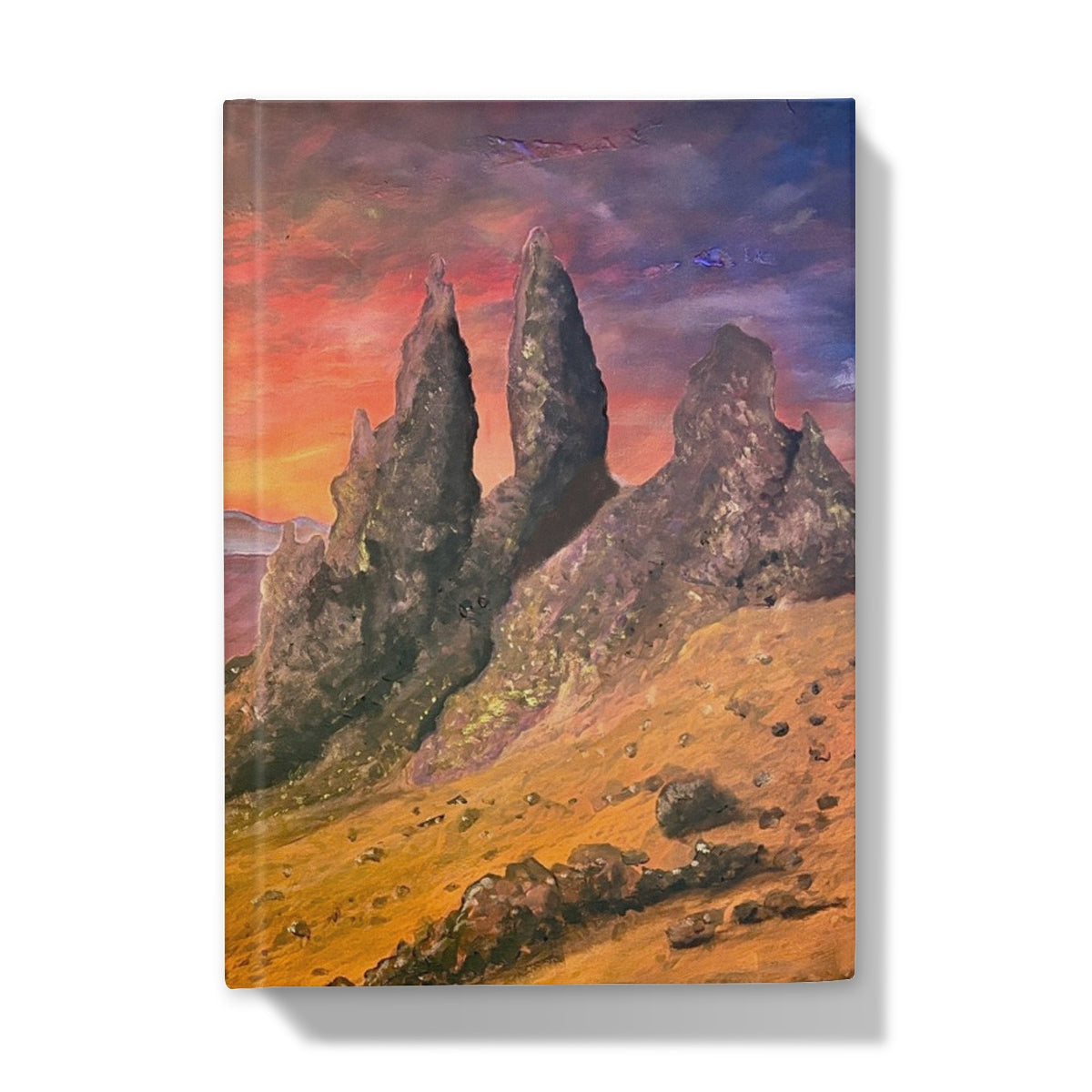 Storr Sunset Skye hardcover journal with Old Man of Storr at sunset
