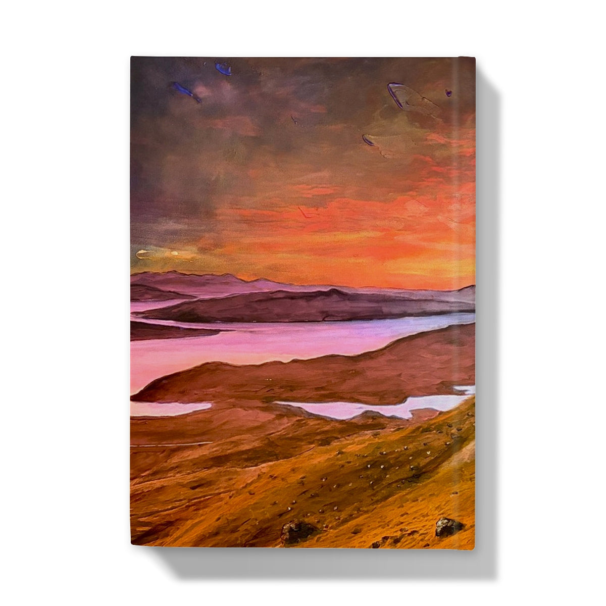 Vibrant Storr Sunset Skye landscape on hardback journal cover