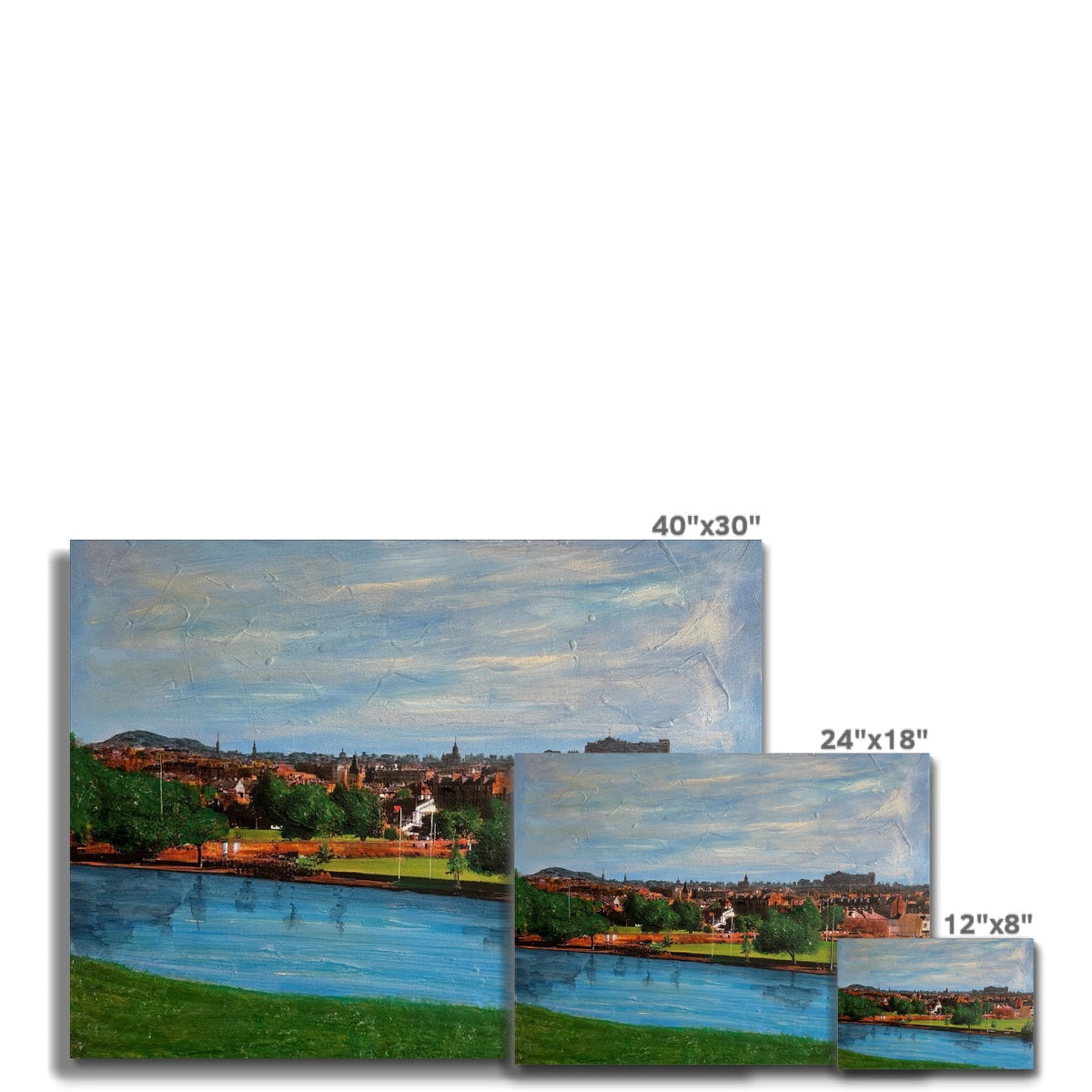 40x30 inch Summer In Edinburgh canvas print of serene hills and green grass