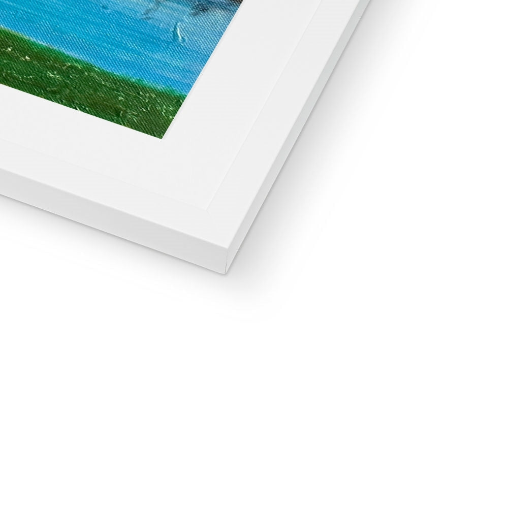 Summer in Edinburgh art print: white canvas with green grass and blue sky