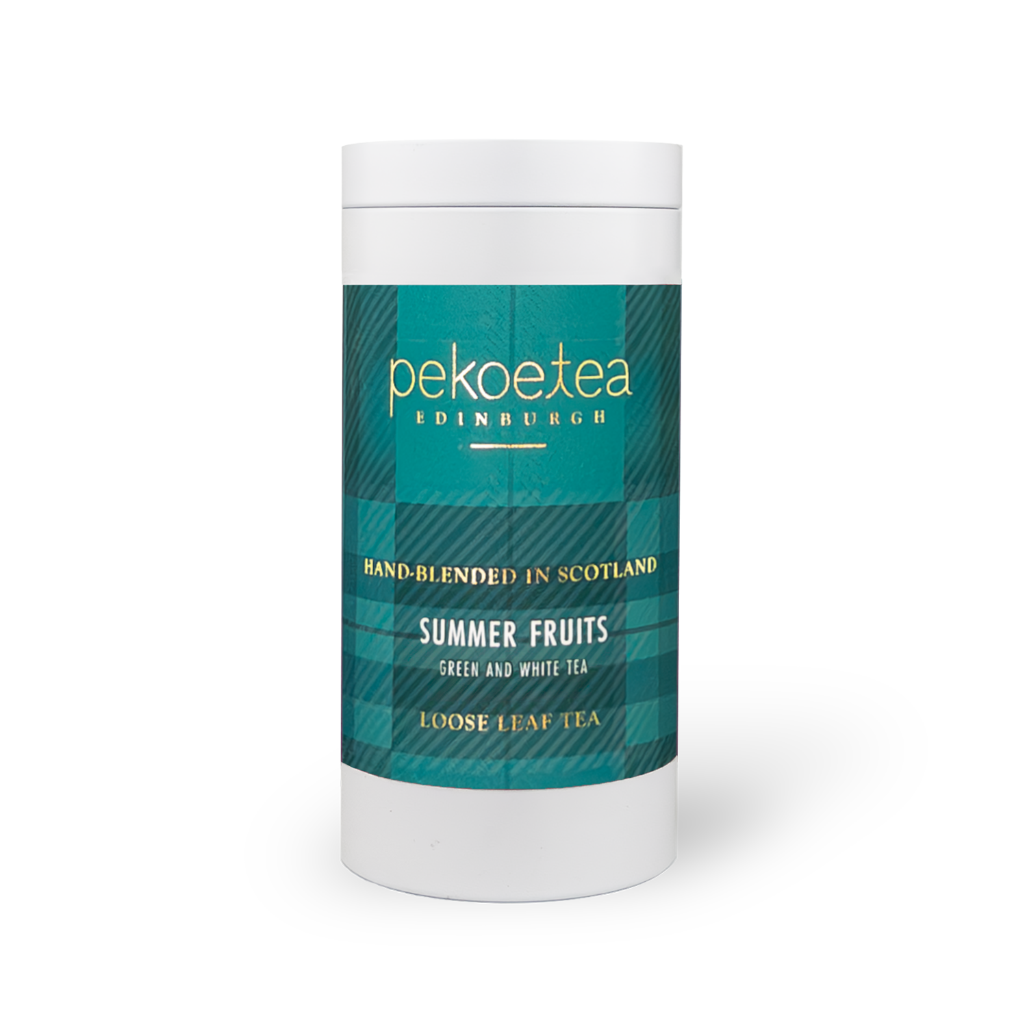 Summer Fruits Pekoe Tea Edinburgh white cylindrical container