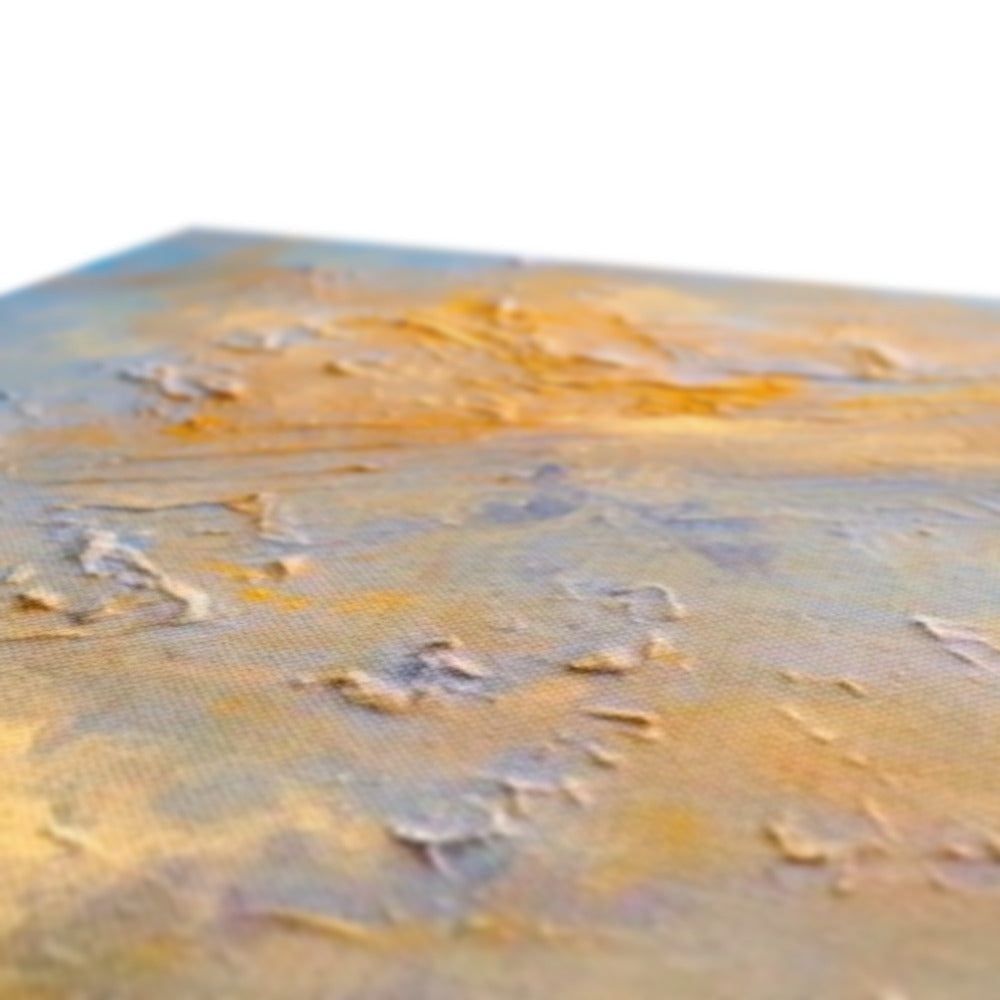 Textured abstract painting with warm and cool tones in the Summer In Glencoe Canvas product