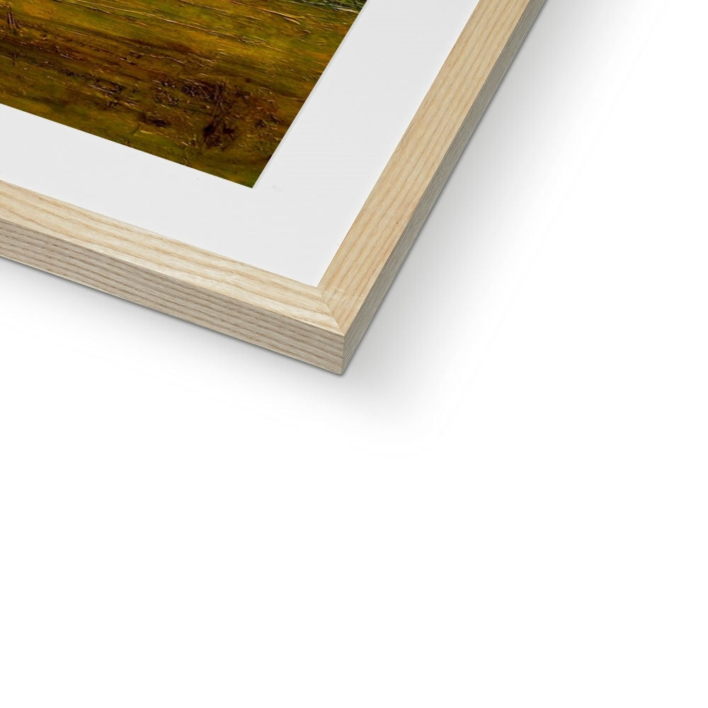 Light wood picture frame with a white mat for Summer In Glencoe Framed & Mounted Print