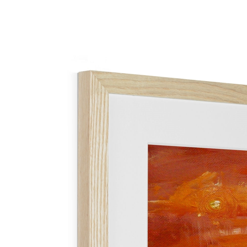 Summer Horizon i Art Print: light wood framed abstract orange red painting