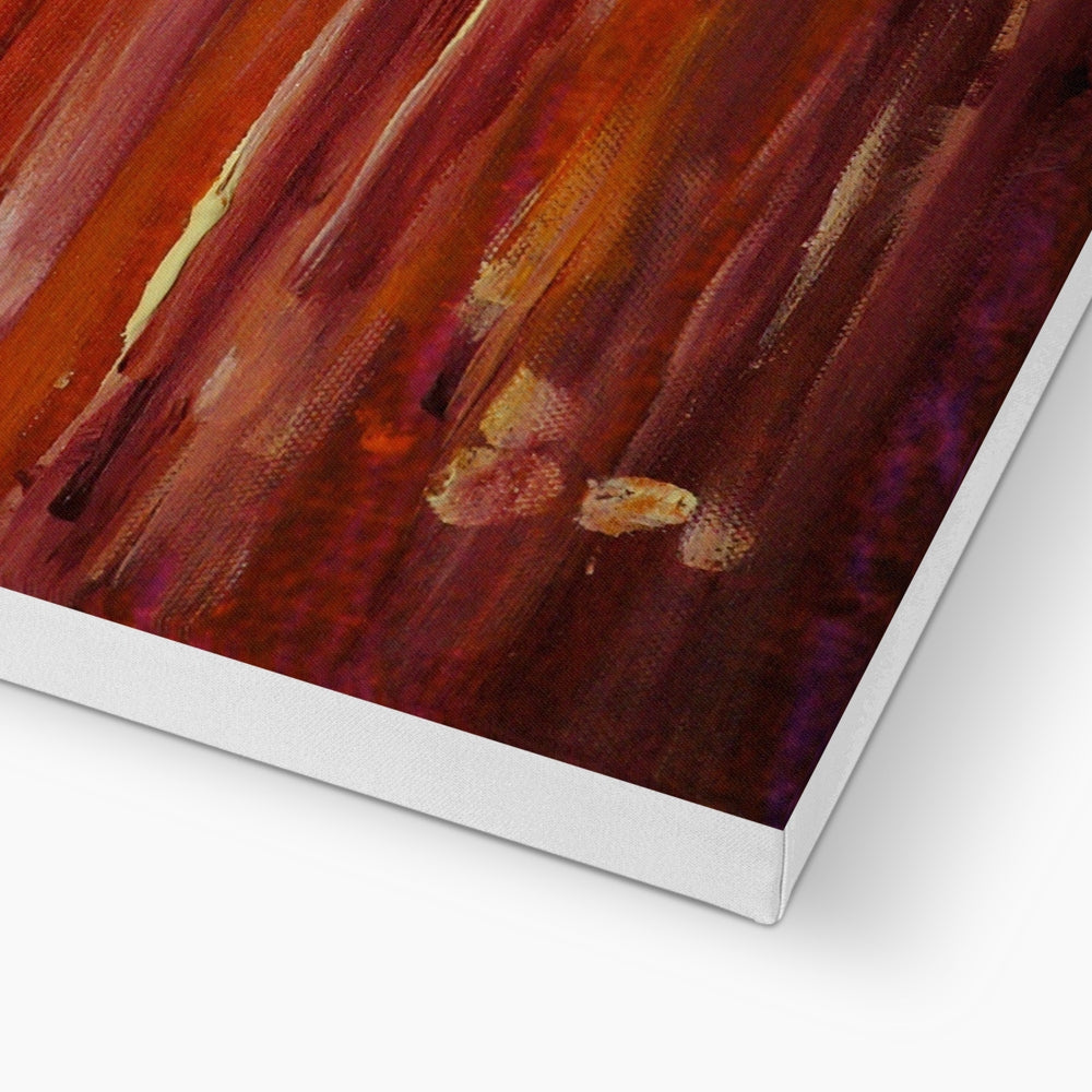 Summer Horizon i Canvas Print with abstract orange red purple design