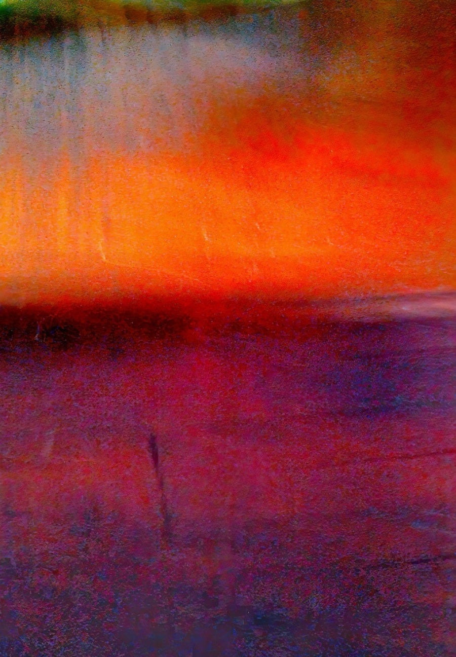 Abstract sunset landscape painting from Summer Rain collection showcasing vibrant colors