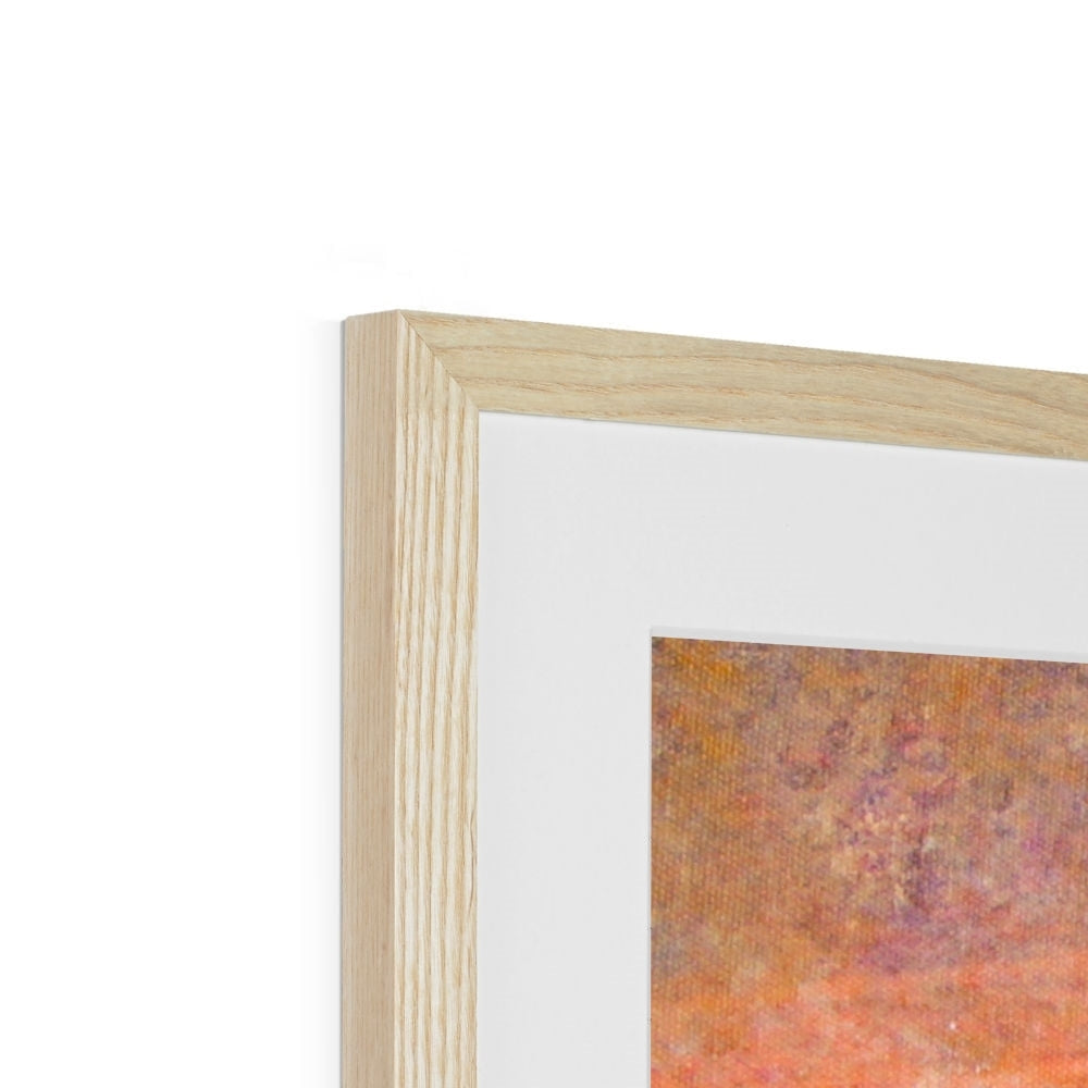 Light oak wood frame with vertical groove for Sunrise Mist Horizon Art Prints