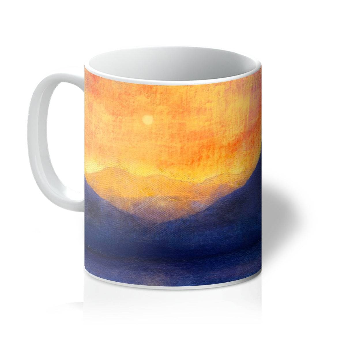 Sunset Approaching Mull Art Gifts Mug-Mugs-Hebridean Islands Art Gallery-11oz-White-Paintings, Prints, Homeware, Art Gifts From Scotland By Scottish Artist Kevin Hunter