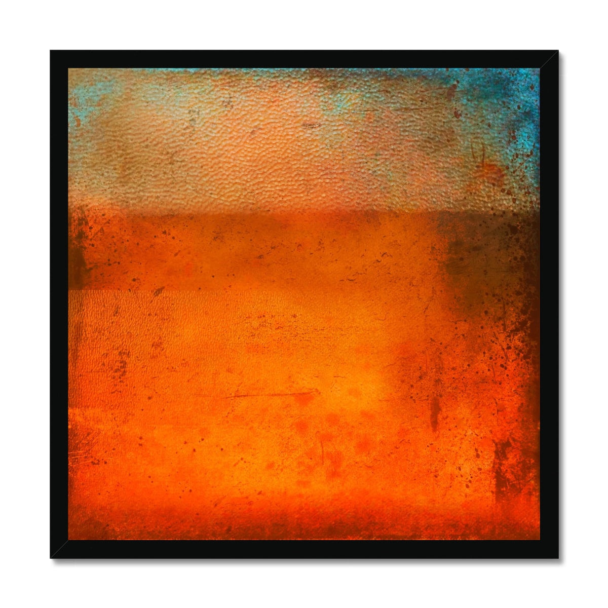 Sunset Horizon Abstract Painting | Framed Prints From Scotland-Framed Prints-Abstract & Impressionistic Art Gallery-20"x20"-Black Frame-Paintings, Prints, Homeware, Art Gifts From Scotland By Scottish Artist Kevin Hunter