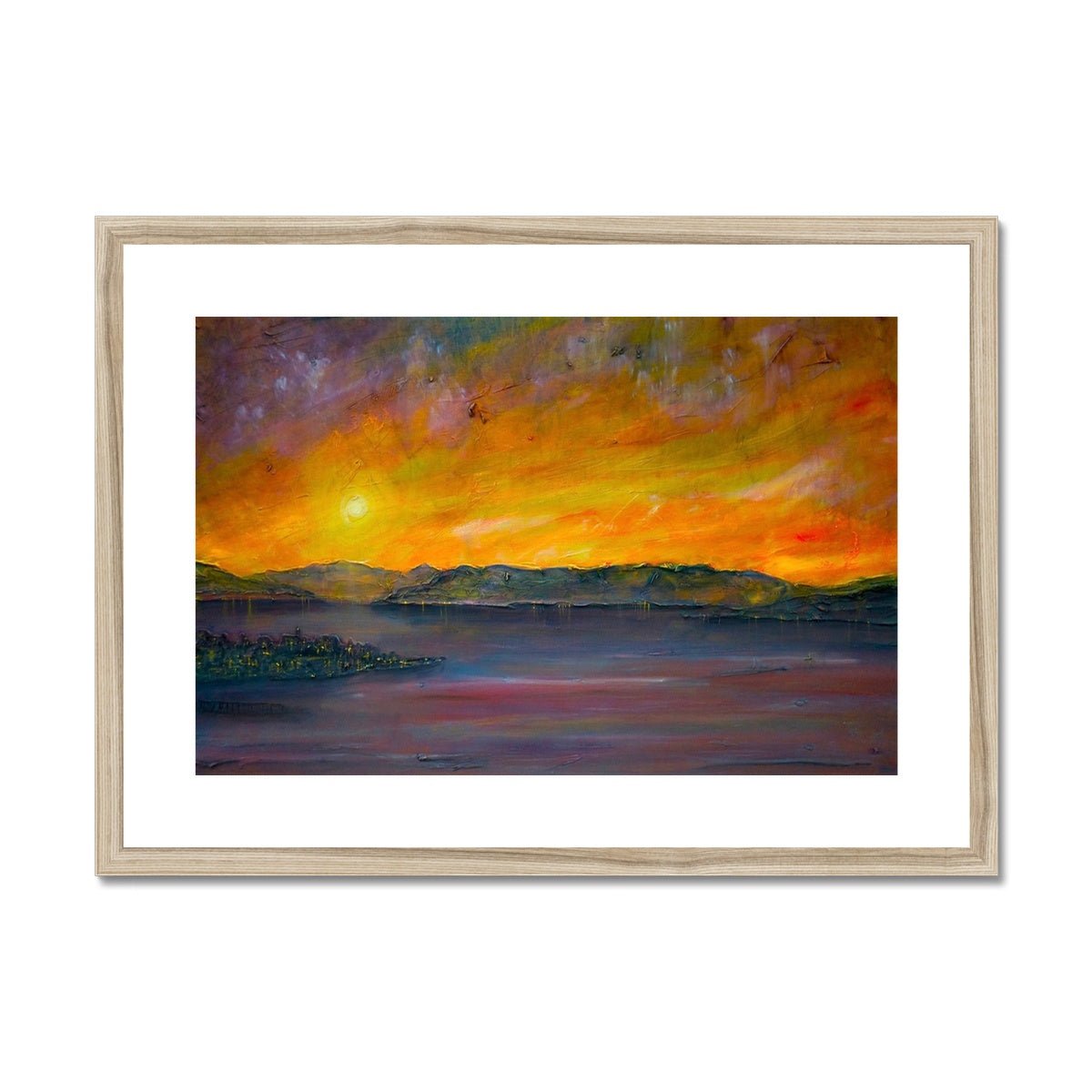 Sunset Over Gourock Painting | Framed & Mounted Prints From Scotland