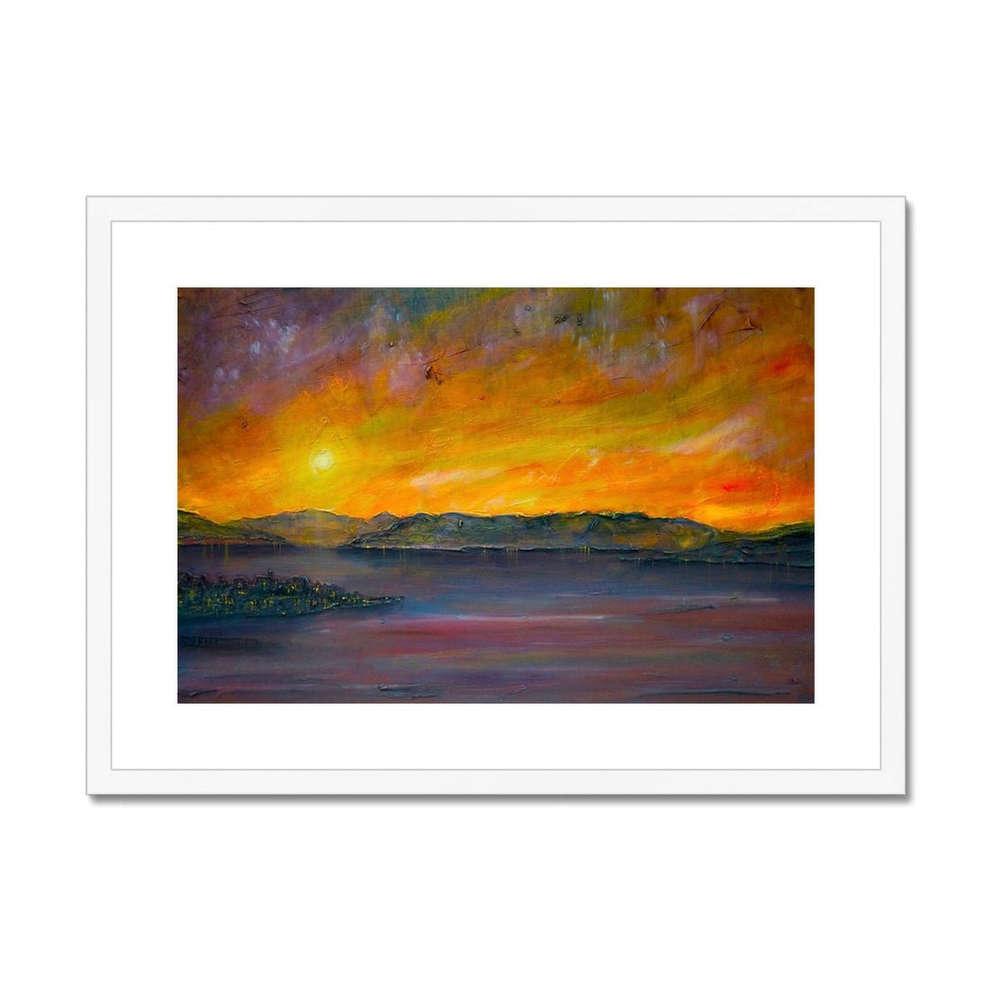 Sunset Over Gourock Painting | Framed &amp; Mounted Prints From Scotland