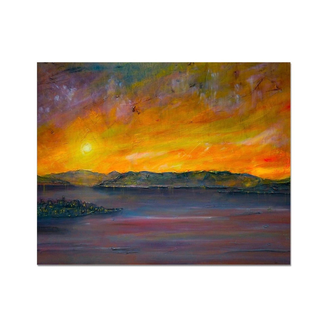 Sunset Over Gourock Painting | Artist Proof Collector Print | Paintings from Scotland by Scottish Artist Hunter