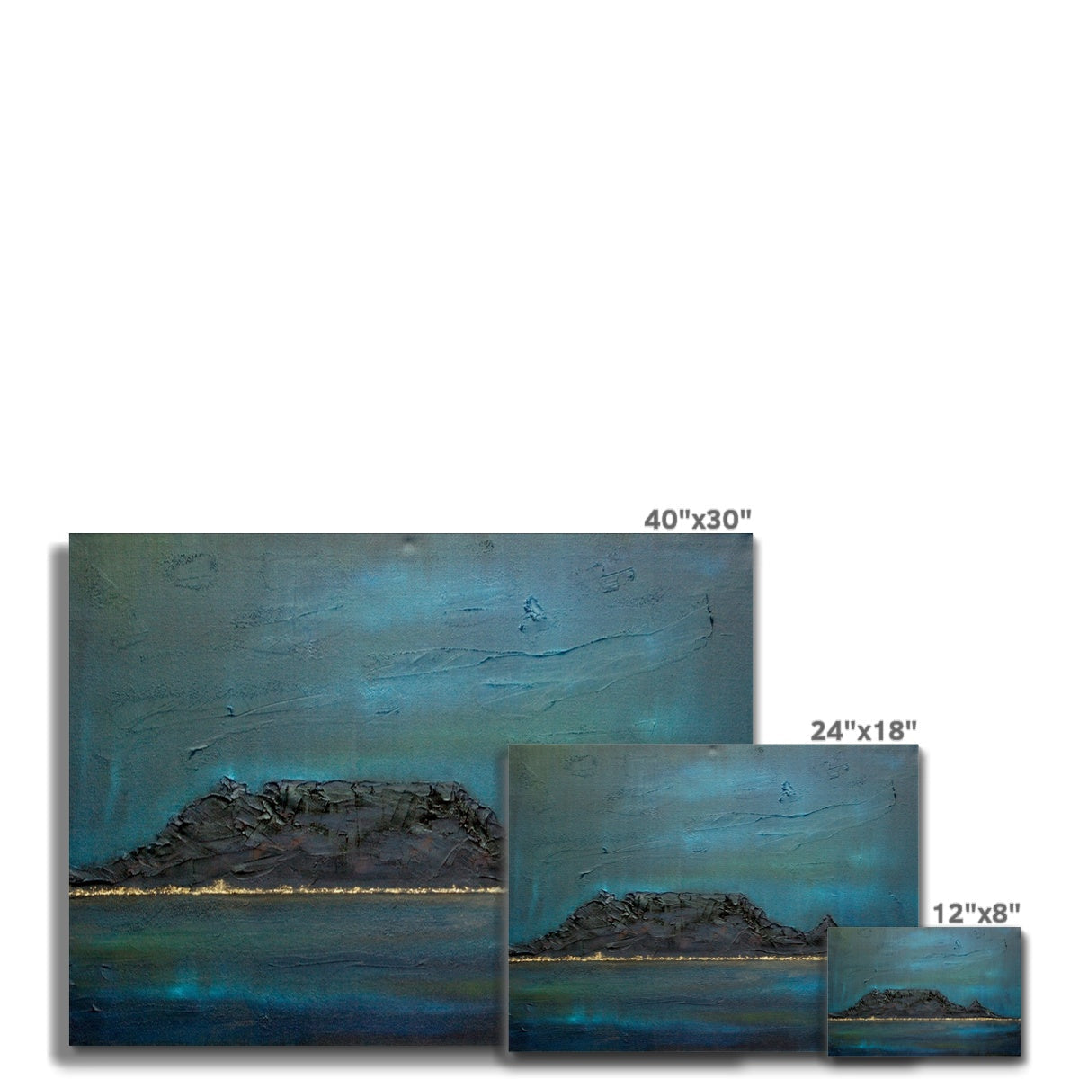 40x30 Inch Teal Gray Abstract Table Mountain South Africa Canvas