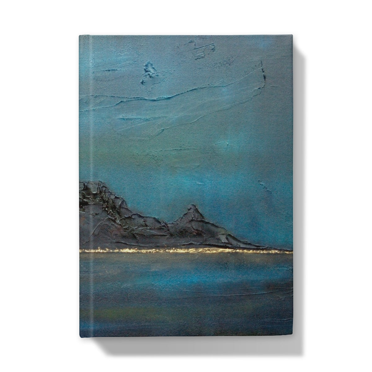 Blue Table Mountain SA journal with textured glowing landscape print