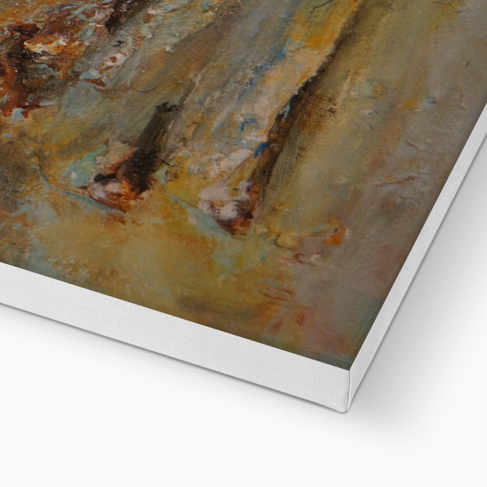 Talisker Bay abstract canvas print with earthy textured brushstrokes