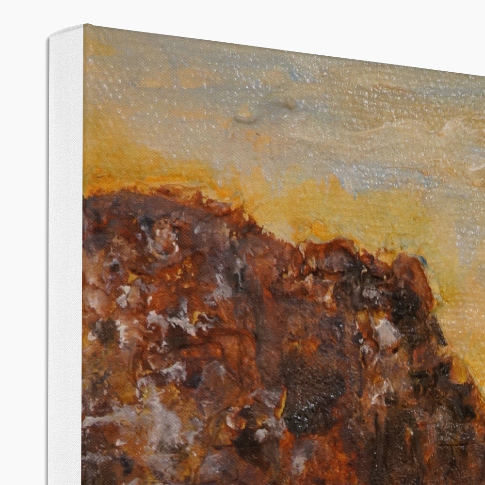 Talisker Bay canvas print of rugged earthy landscape in brown ochre tones