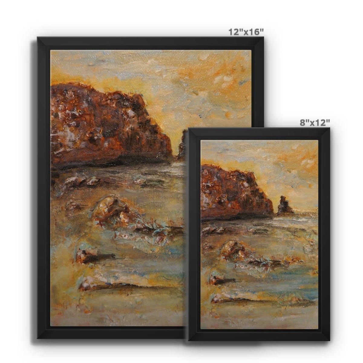 Talisker Bay Skye Painting | Framed Canvas From Scotland-Floating Framed Canvas Prints-Skye Art Gallery-Paintings, Prints, Homeware, Art Gifts From Scotland By Scottish Artist Kevin Hunter