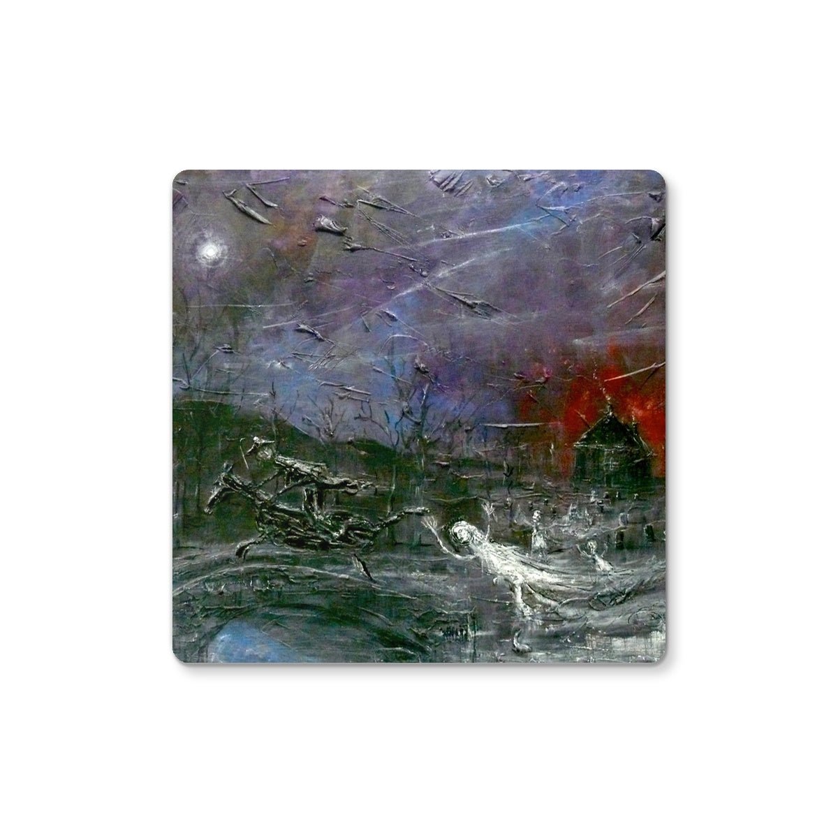 Tam O Shanter Art Gifts Coaster-Coasters-Abstract & Impressionistic Art Gallery-4 Coasters-Paintings, Prints, Homeware, Art Gifts From Scotland By Scottish Artist Kevin Hunter