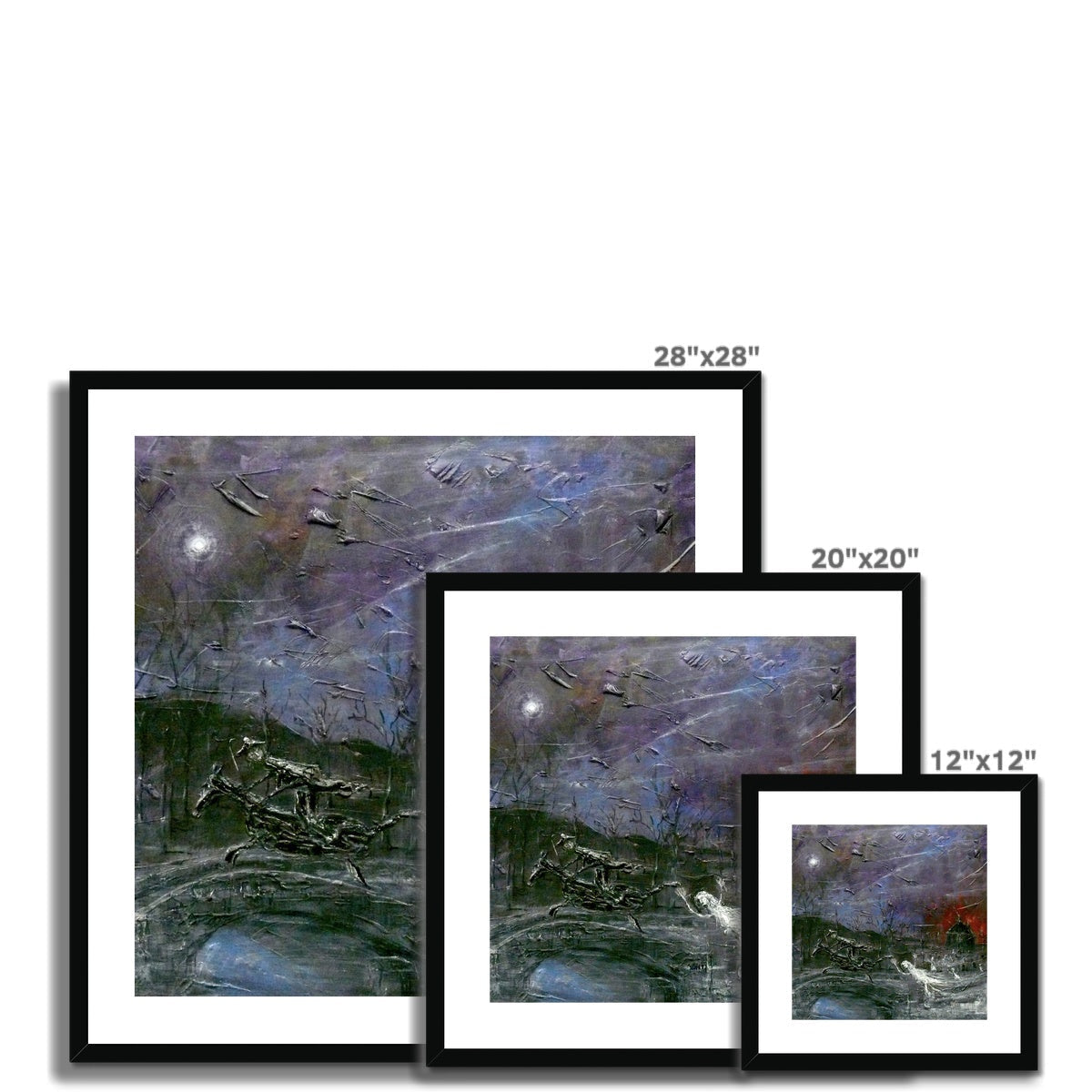 Set of three Tam o Shanter abstract art prints in black frames